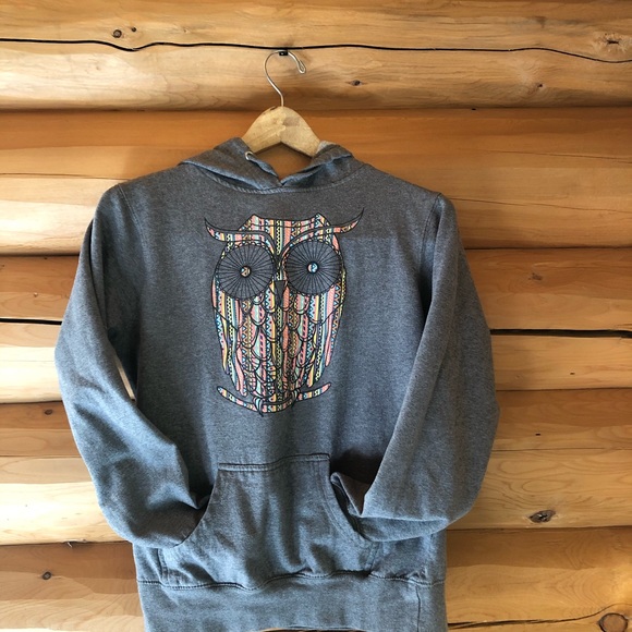🎉CLEARANCE🎉🛒 Heather gray owl hoodie - Picture 2 of 4
